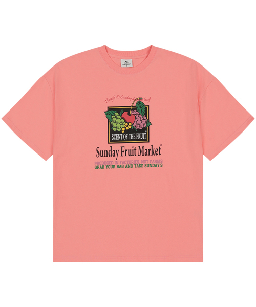 SUNDAY FRUIT MARKET(サンデーフルーツマーケット)の「MARKET TEE PINK(Tシャツ/カットソー・メンズ・その他・SMALL/MEDIUM/LARGE)」の1枚目の写真