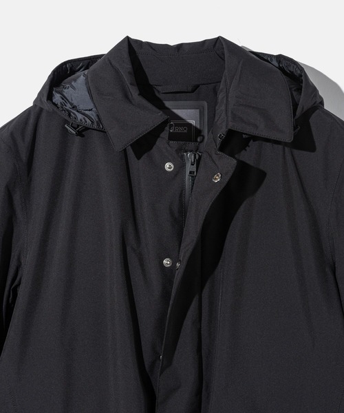 HERNO(ヘルノ)の「HERNO 2 LAYER PROMETEO DOWN BALMACAAN COAT ヘルノ 2レイヤー プロメテオ ダウン ステンカラーコート(ダウンジャケット/コート・メンズ・ブラック・50/48/52/46)」の9枚目の写真