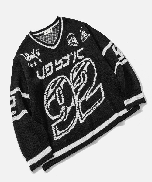 VASTIC（バスティック）の「92 グラフィックニット_ブラック（ニット/セーター・メンズ・その他・MEDIUM/LARGE）」の4枚目の写真