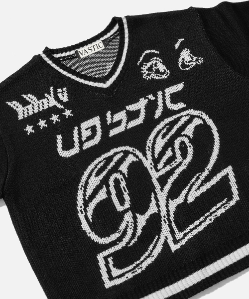 VASTIC（バスティック）の「92 グラフィックニット_ブラック（ニット/セーター・メンズ・その他・MEDIUM/LARGE）」の5枚目の写真
