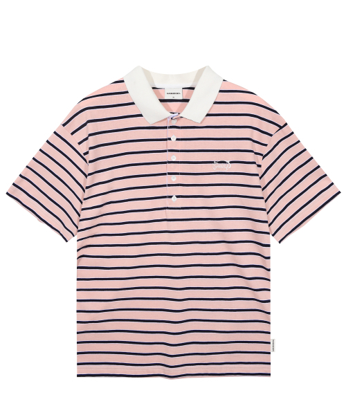 GAINSBORO（ゲインズボロ）の「サークルスターロゴストライプポロTシャツ_ピンク（ポロシャツ・メンズ・その他・SMALL）」の2枚目の写真