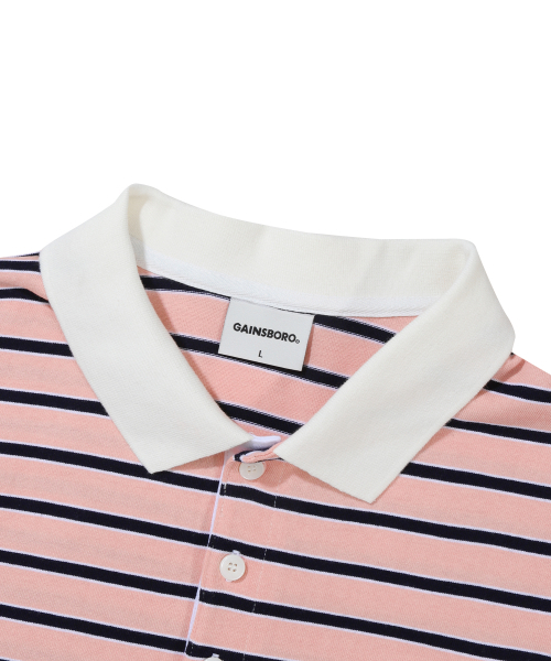 GAINSBORO（ゲインズボロ）の「サークルスターロゴストライプポロTシャツ_ピンク（ポロシャツ・メンズ・その他・SMALL）」の4枚目の写真
