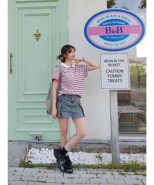 GAINSBORO（ゲインズボロ）の「サークルスターロゴストライプポロTシャツ_ピンク（ポロシャツ・メンズ・その他・SMALL）」の8枚目の写真