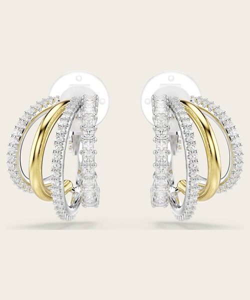 SWAROVSKI(スワロフスキー)の「【公式】【スワロフスキー】Hyperbola クリップイヤリング, ミックスカット, ホワイト, ミックスメタル仕上げ(イヤリング・レディース・ホワイト・ONE SIZE)」の1枚目の写真