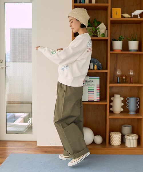 Freada（フリーダ）の「Freada/フリーダ チェーンステッチスウェット（スウェット・レディース・ホワイト・ONE SIZE）」の2枚目の写真