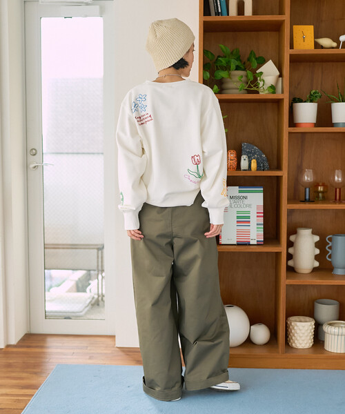 Freada（フリーダ）の「Freada/フリーダ チェーンステッチスウェット（スウェット・レディース・ホワイト・ONE SIZE）」の4枚目の写真