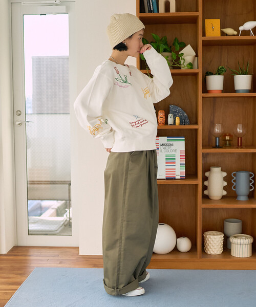 Freada（フリーダ）の「Freada/フリーダ チェーンステッチスウェット（スウェット・レディース・ホワイト・ONE SIZE）」の6枚目の写真