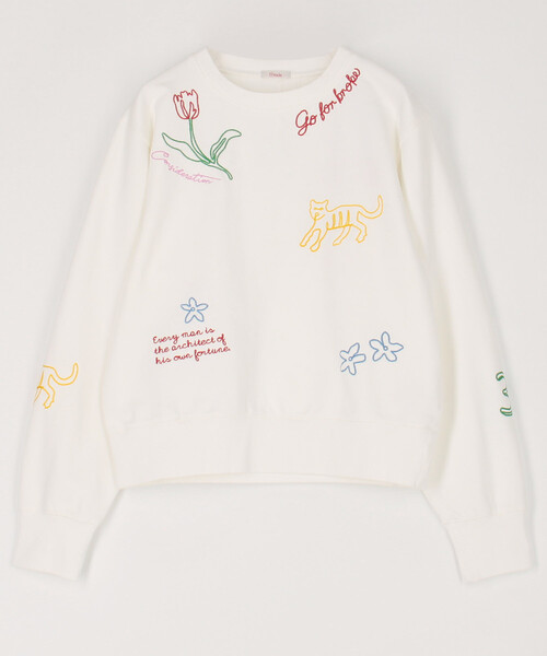 Freada（フリーダ）の「Freada/フリーダ チェーンステッチスウェット（スウェット・レディース・ホワイト・ONE SIZE）」の7枚目の写真