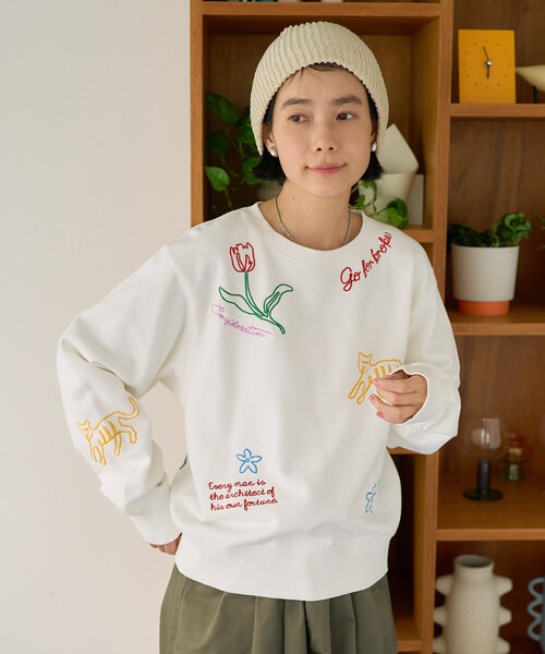 Freada（フリーダ）の「Freada/フリーダ チェーンステッチスウェット（スウェット・レディース・ホワイト・ONE SIZE）」の19枚目の写真