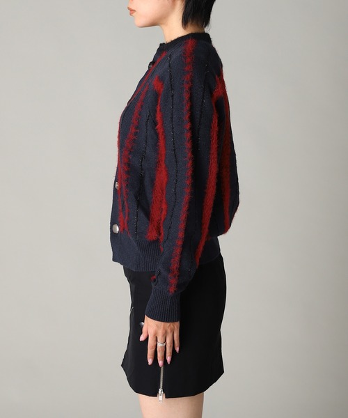 TOGA PULLA(トーガ プルラ)の「TOGA PULLA Stripe knit cardigan TP252-XO206(カーディガン/ボレロ・レディース・ネイビー・36)」の2枚目の写真