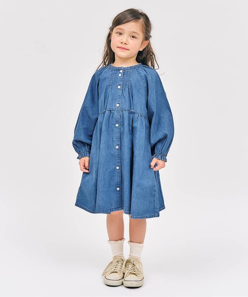 apres les cours（アプレレクール）の「【WEB限定】まいにちワンピース_ジュニア対応（ワンピース・キッズ・インディゴブルー/チェック/ピンク/その他3/サックスブルー/ベビーピンク・90/80/140/130/120/110/100）」の7枚目の写真