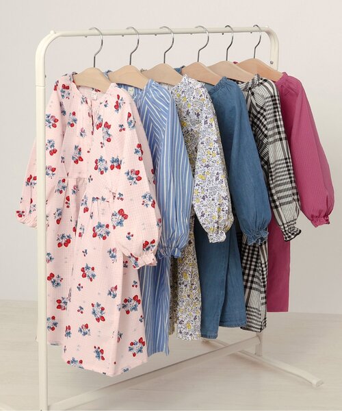 apres les cours（アプレレクール）の「【WEB限定】まいにちワンピース_ジュニア対応（ワンピース・キッズ・インディゴブルー/チェック/ピンク/その他3/サックスブルー/ベビーピンク・90/80/140/130/120/110/100）」の11枚目の写真