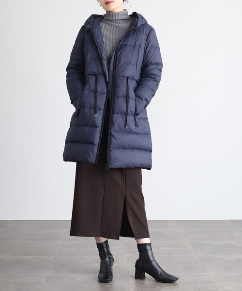 UMO(ウモ)の「UMO ドロストダウンコート(ダウンジャケット/コート・レディース・ネイビー/ブラック・S/XL/L/M)」の13枚目の写真