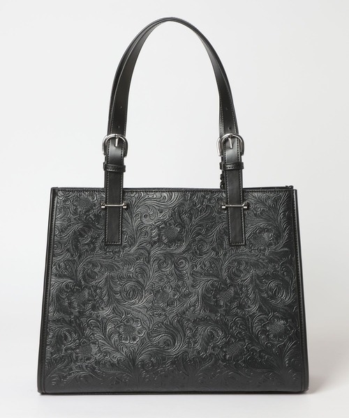 HARE（ハレ）の「FlowerエンボスBIGバッグ(HARE)（トートバッグ・レディース・グレー/ブラック・FREE）」の17枚目の写真