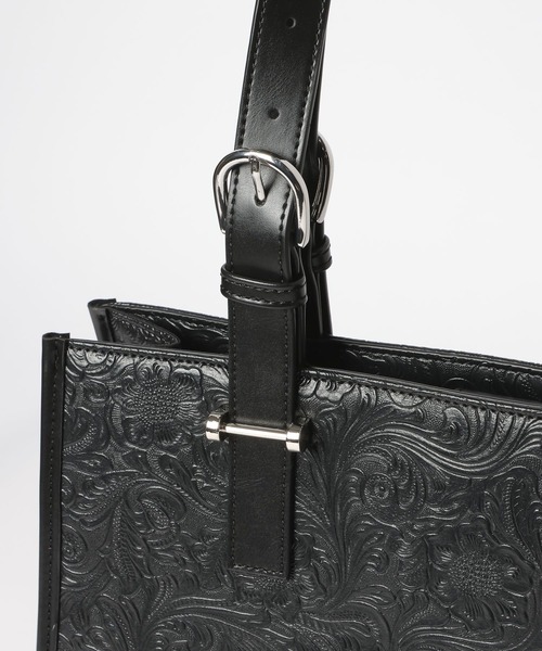 HARE（ハレ）の「FlowerエンボスBIGバッグ(HARE)（トートバッグ・レディース・グレー/ブラック・FREE）」の19枚目の写真