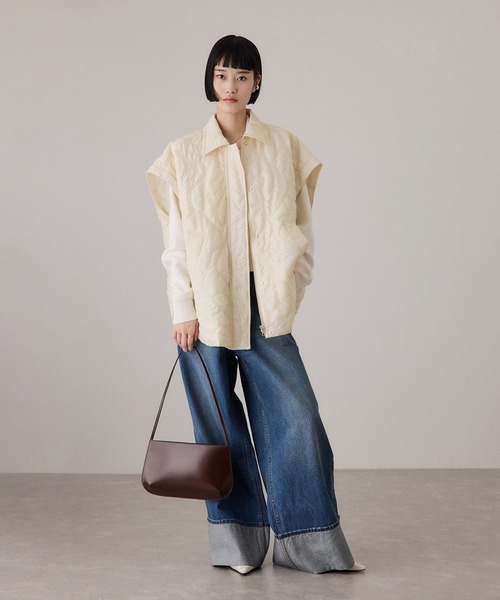 ADAM ET ROPE'(アダムエロペ)の「2WAYキルティングシャツジャケット(ブルゾン・レディース・オフホワイト/ブラック・FREE)」の8枚目の写真