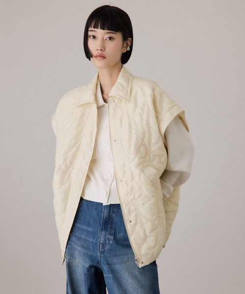 ADAM ET ROPE'(アダムエロペ)の「2WAYキルティングシャツジャケット(ブルゾン・レディース・オフホワイト/ブラック・FREE)」の16枚目の写真