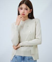 SAISON DE PAPILLON(�Z�]���h�p�s����)�́y2026SS�V��z���f�B�[�X �j�b�g �J�[�f�B�K�� �A���T���v�� �v���I�[�o�[ �L�{�^�� �N���[�l�b�N �ʋ� ���ꂢ�� �I�t�B�X�J�W���A��(�A���T���u��)