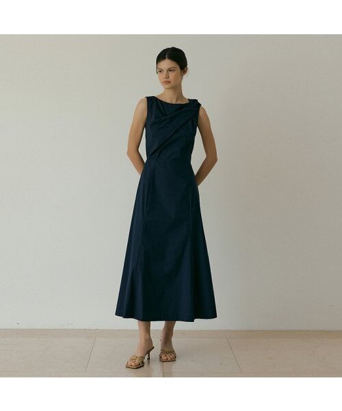 LUCIR ZU(ルシールズ)の「Osborn Ribbon tied Sleeveless one-piece (navy)(ワンピース・レディース・その他・S/M)」の1枚目の写真