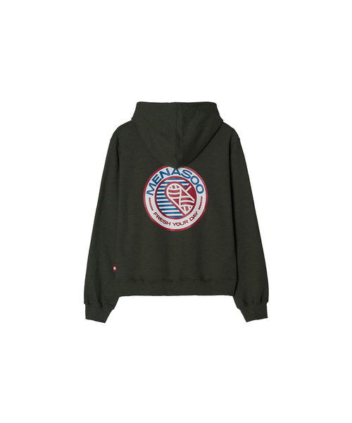 MENASOO(ミナス)の「Menasoo Hearttrack Hoodie_Khaki(パーカー・レディース・カーキ・1/2)」の1枚目の写真