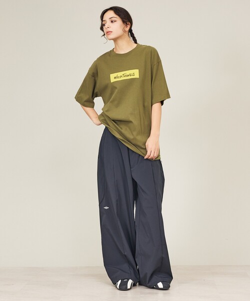 WILD THINGS(ワイルドシングス)の「【WILDTHINGS / ワイルドシングス】BOX LOGO TEE / ボックスロゴTシャツ(半袖・ユニセックス)WT26055K(Tシャツ/カットソー・メンズ・ブラック/カーキ/ネイビー/ホワイト・M/L)」の16枚目の写真
