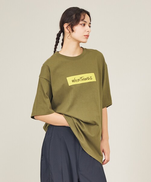 WILD THINGS(ワイルドシングス)の「【WILDTHINGS / ワイルドシングス】BOX LOGO TEE / ボックスロゴTシャツ(半袖・ユニセックス)WT26055K(Tシャツ/カットソー・メンズ・ブラック/カーキ/ネイビー/ホワイト・M/L)」の15枚目の写真