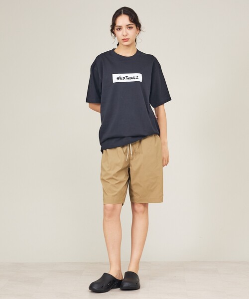 WILD THINGS(ワイルドシングス)の「【WILDTHINGS / ワイルドシングス】BOX LOGO TEE / ボックスロゴTシャツ(半袖・ユニセックス)WT26055K(Tシャツ/カットソー・メンズ・ブラック/カーキ/ネイビー/ホワイト・M/L)」の7枚目の写真