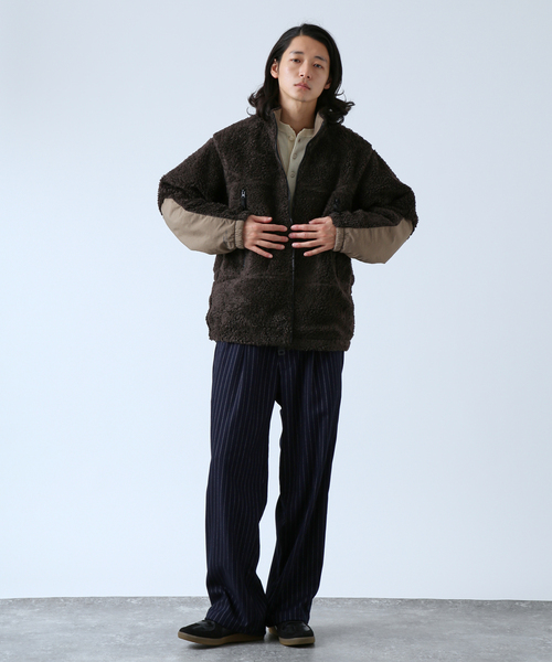 B.C STOCK（ベーセーストック）の「《追加》【OLIVEDRAB/オリーブドラブ】 リバーシブル PARK ボアジャケット（ブルゾン・メンズ・ブラック/ブラウン・MEDIUM/LARGE）」の21枚目の写真