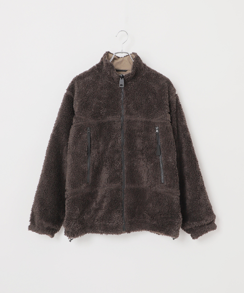 B.C STOCK（ベーセーストック）の「《追加》【OLIVEDRAB/オリーブドラブ】 リバーシブル PARK ボアジャケット（ブルゾン・メンズ・ブラック/ブラウン・MEDIUM/LARGE）」の8枚目の写真