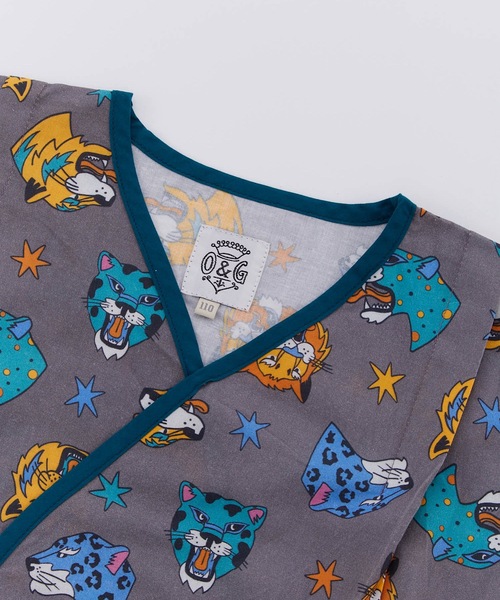 Ocean&Ground（オーシャン&グラウンド）の「【Ocean&Ground】パイピングワイド甚平スーツ/浴衣（浴衣・キッズ・チャコール/パープル/イエロー/グリーン・90/100/110/120/130/140）」の13枚目の写真
