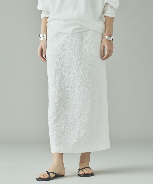 Curensology（カレンソロジー）の「Curensology(カレンソロジー)/＜C.S.G＞ジャカードタイトスカート（スカート・レディース・ホワイト・FREE）」の5枚目の写真