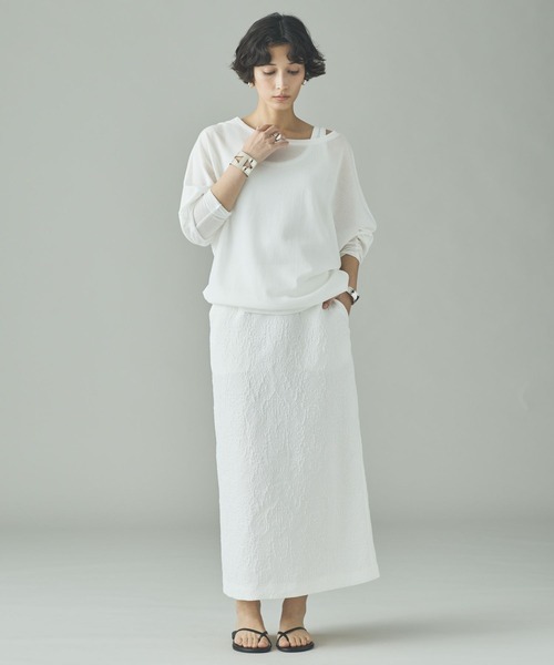 Curensology（カレンソロジー）の「Curensology(カレンソロジー)/＜C.S.G＞ジャカードタイトスカート（スカート・レディース・ホワイト・FREE）」の6枚目の写真