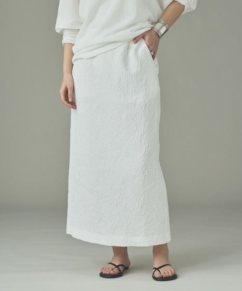 Curensology（カレンソロジー）の「Curensology(カレンソロジー)/＜C.S.G＞ジャカードタイトスカート（スカート・レディース・ホワイト・FREE）」の2枚目の写真