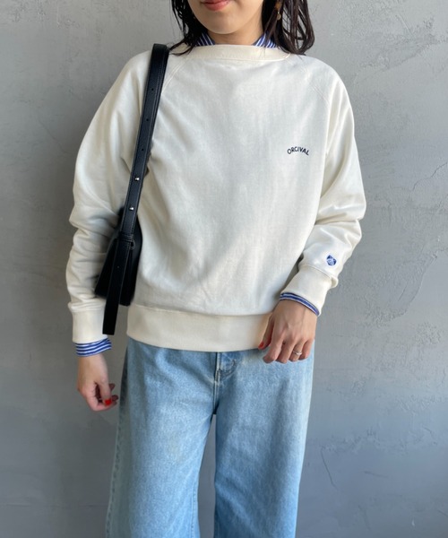 ORCIVAL（オーシバル）の「[ORCIVAL/オーシバル] ワンポイントロゴ刺繍 ボートネックプルオーバースウェット（スウェット・レディース・キナリ/ブラック・1）」の5枚目の写真