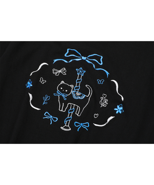 CPGN STUDIO(コンパーニョ)の「サークルキティ刺繍クロップ半袖Tシャツブラック(Tシャツ/カットソー・レディース・その他・ONE SIZE)」の5枚目の写真