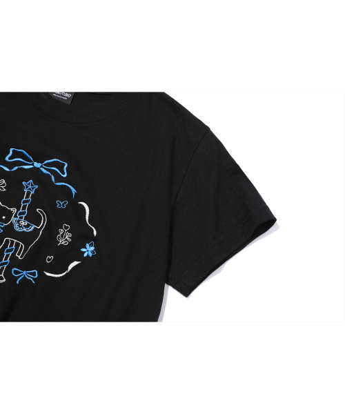 CPGN STUDIO(コンパーニョ)の「サークルキティ刺繍クロップ半袖Tシャツブラック(Tシャツ/カットソー・レディース・その他・ONE SIZE)」の6枚目の写真