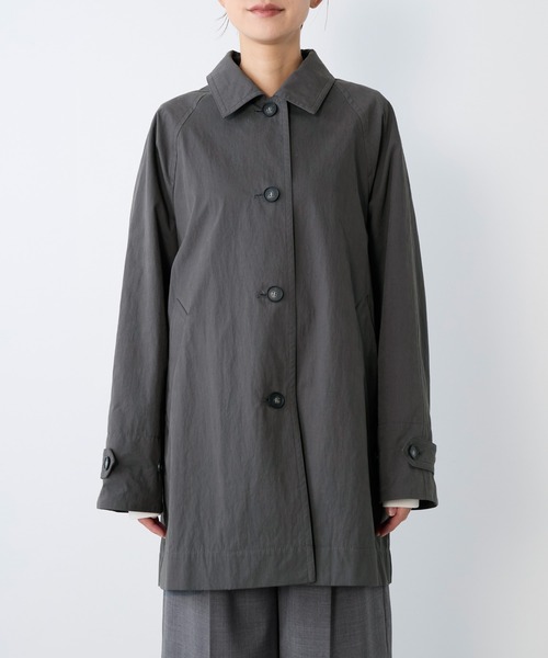 MICA&DEAL(マイカ&ディール)の「ステンカラーハーフコート(その他アウター・レディース・ベージュ/チャコールグレー・FREE)」の7枚目の写真