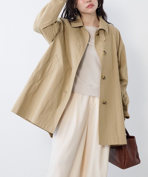 MICA&DEAL(マイカ&ディール)の「ステンカラーハーフコート(その他アウター・レディース・ベージュ/チャコールグレー・FREE)」の20枚目の写真