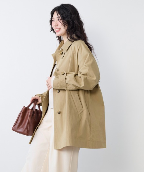 MICA&DEAL(マイカ&ディール)の「ステンカラーハーフコート(その他アウター・レディース・ベージュ/チャコールグレー・FREE)」の21枚目の写真