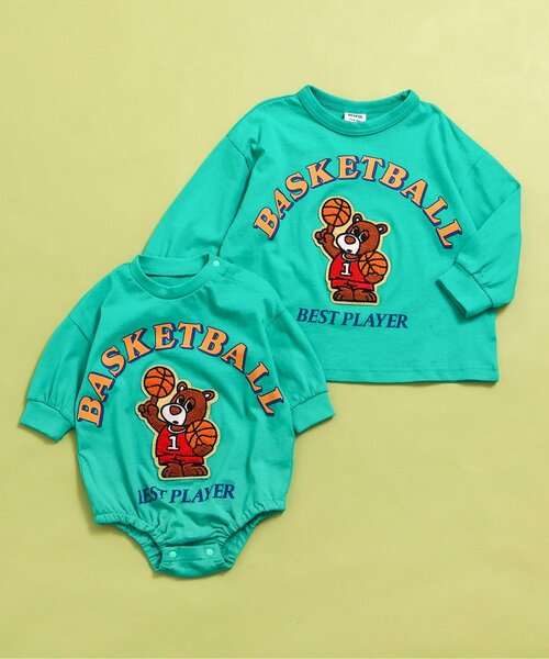 BREEZE（ブリーズ）の「【リンク】ユニークサガラワッペンロンT（Tシャツ/カットソー・キッズ・グリーン/ピンク/レインボー/チャコール/ブルー/オフホワイト・80/90/100/110/120/130/140）」の17枚目の写真