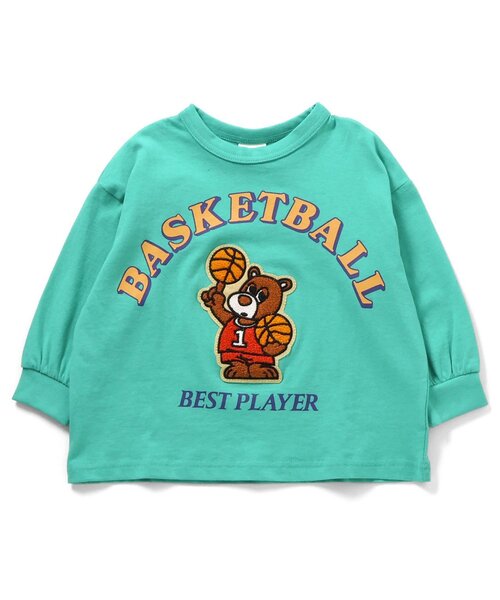 BREEZE（ブリーズ）の「【リンク】ユニークサガラワッペンロンT_ジュニア対応（Tシャツ/カットソー・キッズ・グリーン/ピンク/レインボー/チャコール/ブルー/オフホワイト・80/90/100/110/120/130/140）」の9枚目の写真