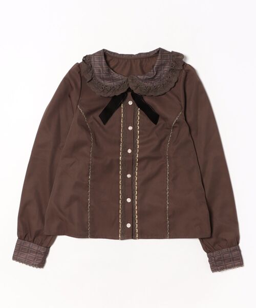 チョコレート柄衿ブラウス（シャツ/ブラウス）｜Chalmiere（シャ