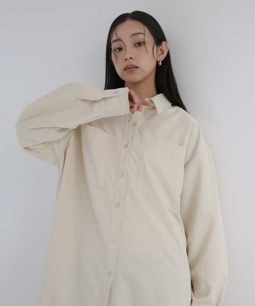 hellam(へラム)の「合繊オーバーサイズシャツ(シャツ/ブラウス・レディース・アイボリー/ピンク/イエロー/ブルー・FREE)」の3枚目の写真