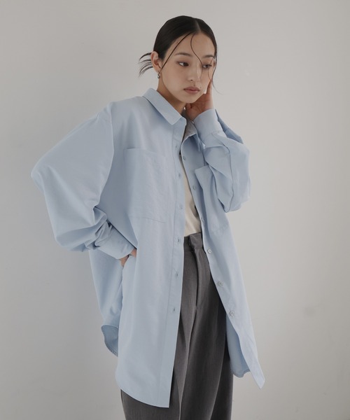 hellam(へラム)の「合繊オーバーサイズシャツ(シャツ/ブラウス・レディース・アイボリー/ピンク/イエロー/ブルー・FREE)」の1枚目の写真