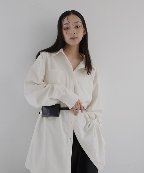 hellam(へラム)の「合繊オーバーサイズシャツ(シャツ/ブラウス・レディース・アイボリー/ピンク/イエロー/ブルー・FREE)」の2枚目の写真