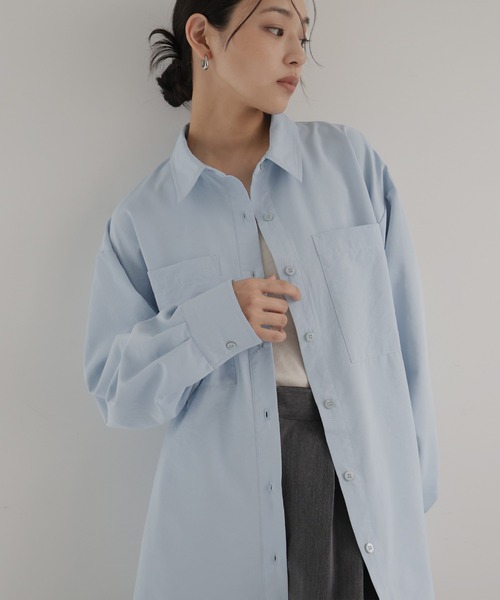 hellam(へラム)の「合繊オーバーサイズシャツ(シャツ/ブラウス・レディース・アイボリー/ピンク/イエロー/ブルー・FREE)」の5枚目の写真