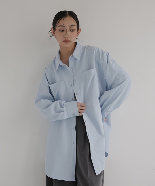 hellam(へラム)の「合繊オーバーサイズシャツ(シャツ/ブラウス・レディース・アイボリー/ピンク/イエロー/ブルー・FREE)」の8枚目の写真