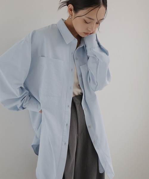 hellam(へラム)の「合繊オーバーサイズシャツ(シャツ/ブラウス・レディース・アイボリー/ピンク/イエロー/ブルー・FREE)」の10枚目の写真