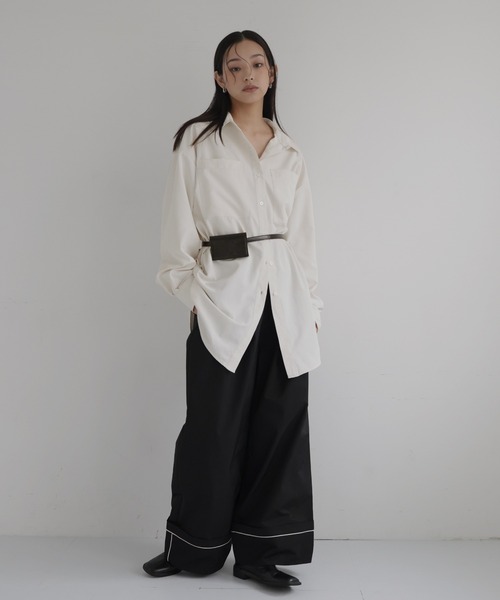 hellam(へラム)の「合繊オーバーサイズシャツ(シャツ/ブラウス・レディース・アイボリー/ピンク/イエロー/ブルー・FREE)」の20枚目の写真