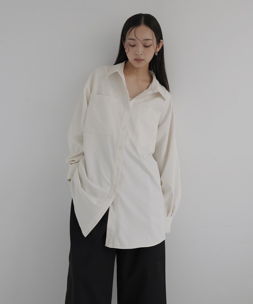 hellam(へラム)の「合繊オーバーサイズシャツ(シャツ/ブラウス・レディース・アイボリー/ピンク/イエロー/ブルー・FREE)」の21枚目の写真